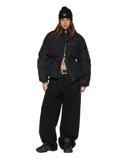 CINCHED PUFFER BLACK