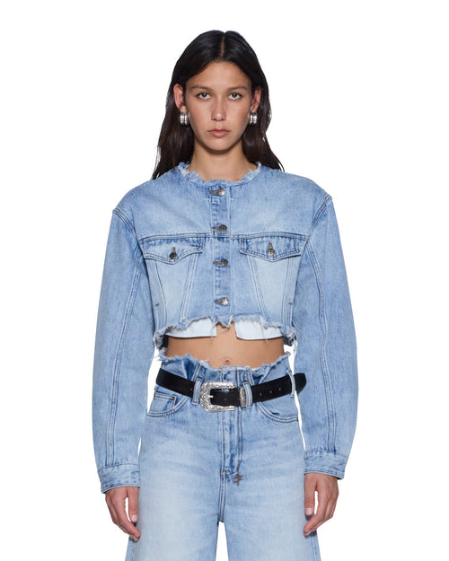 TORN OFF CROP TRUCKER VAPOUR
