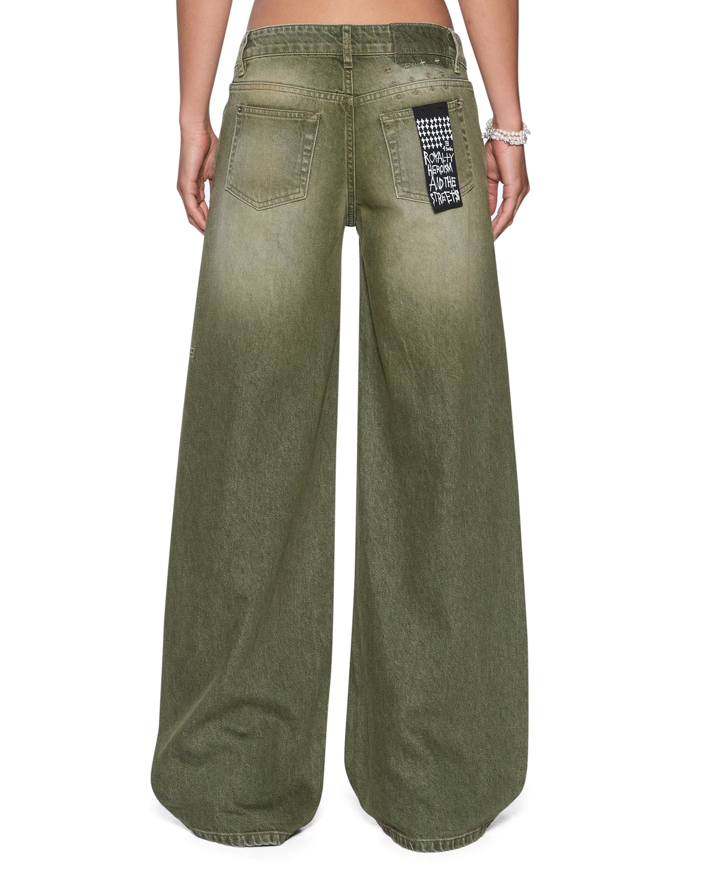 DROPOUT LOW RISE JEAN MILITANT GREEN