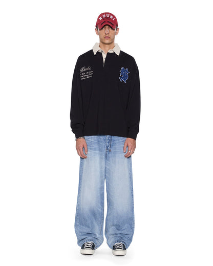 RUGGED RUGBY LS JERSEY BLACK FADE