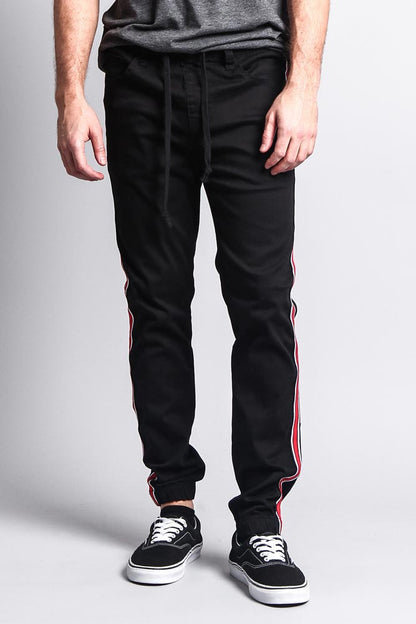 Men's Track Style Side Striped Joggers