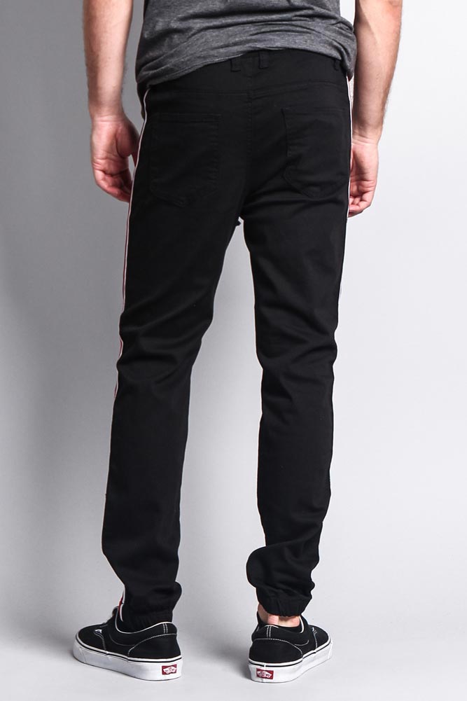 Men's Track Style Side Striped Joggers