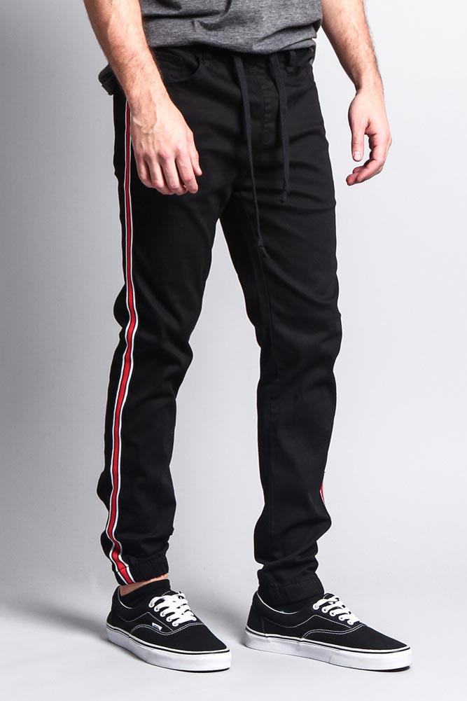 Men's Track Style Side Striped Joggers
