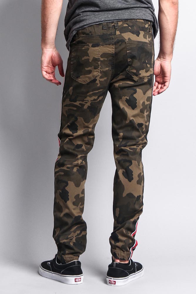 Men's Track Style Side Striped Joggers