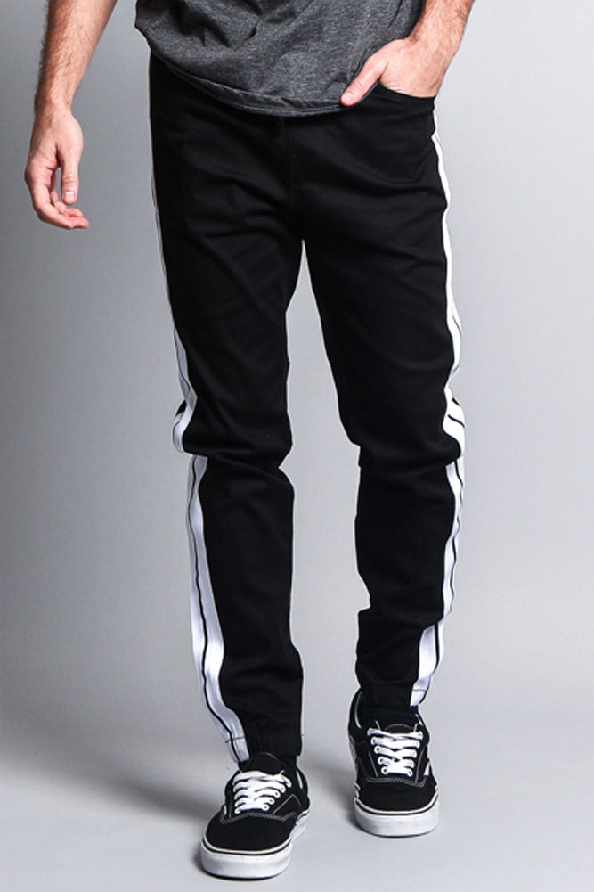 Men's Track Style Thick Striped Joggers