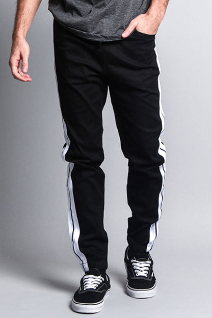 Men's Track Style Thick Striped Joggers