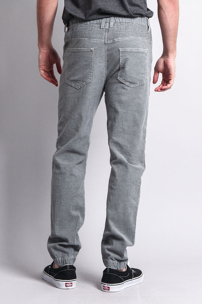 Zipper Knee Biker Twill Jogger Pants