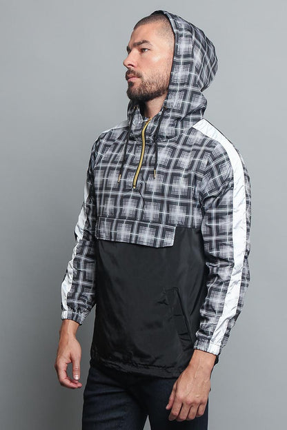 Plaid Anorak Windbreaker Jacket