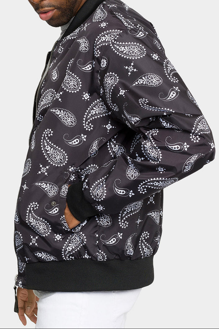 Paisley Print Bomber Jacket