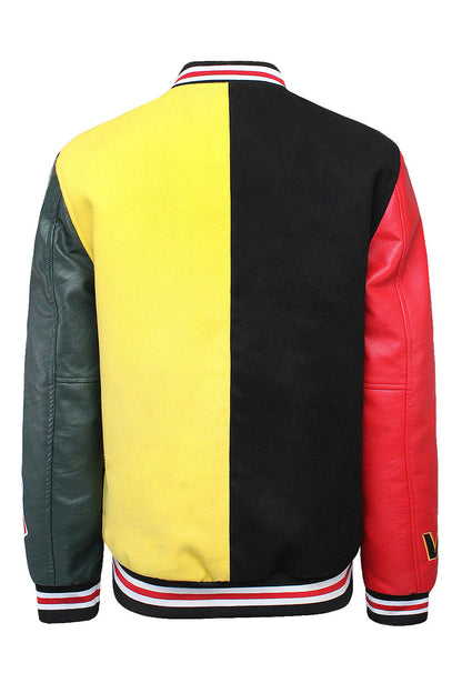 Patched Good Vibes Varsity Jacket