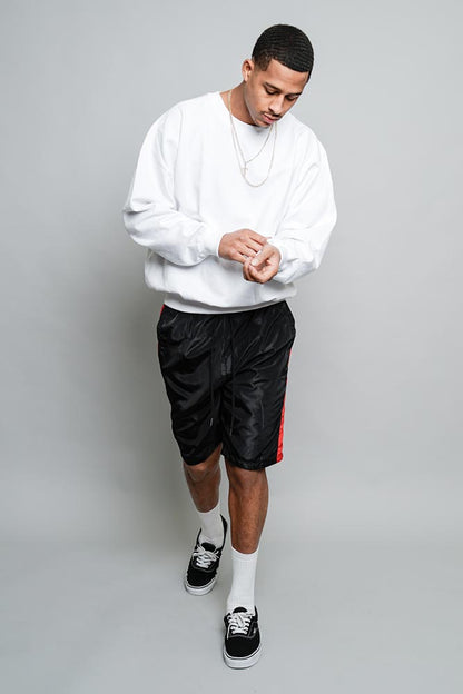 Side Striped Windbreaker Shorts