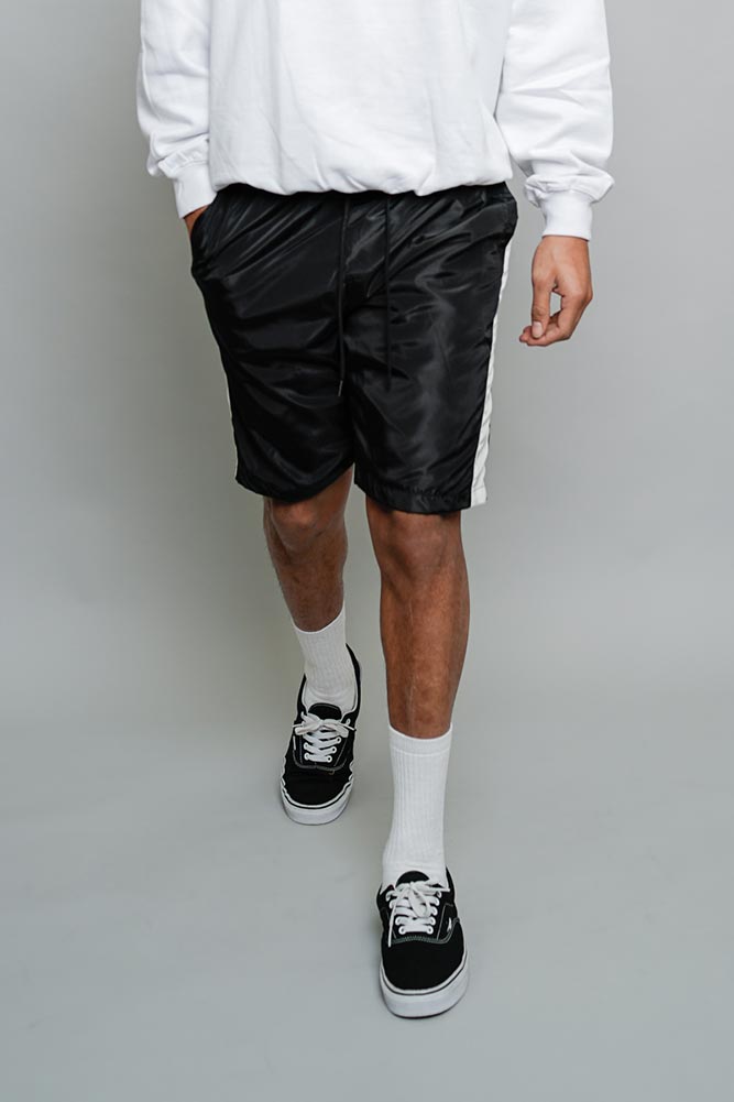 Side Striped Windbreaker Shorts