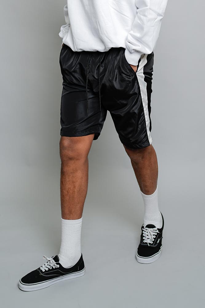 Side Striped Windbreaker Shorts