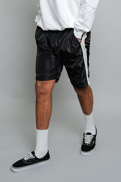 Side Striped Windbreaker Shorts