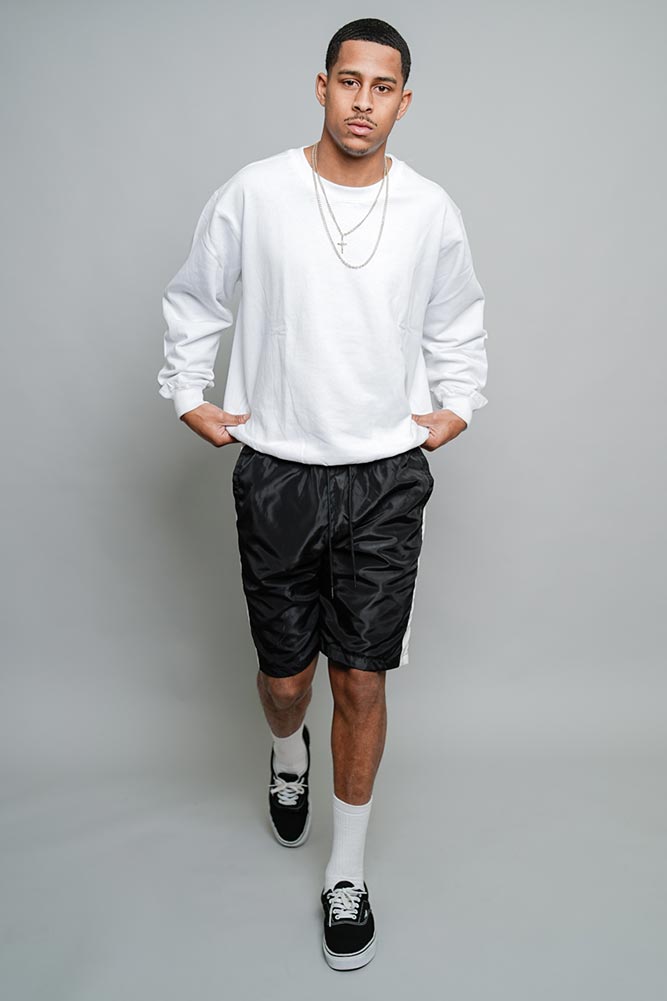 Side Striped Windbreaker Shorts