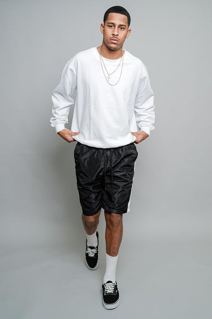 Side Striped Windbreaker Shorts
