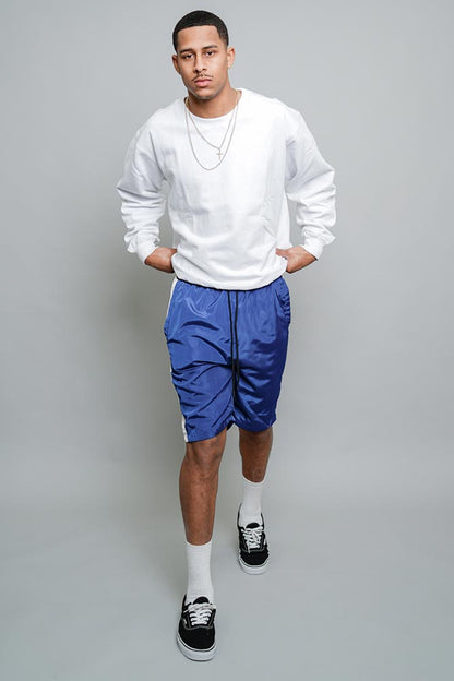 Side Striped Windbreaker Shorts