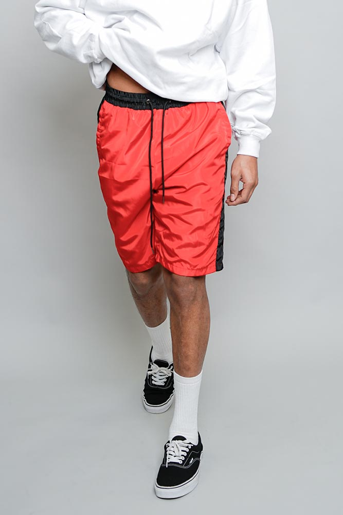 Side Striped Windbreaker Shorts