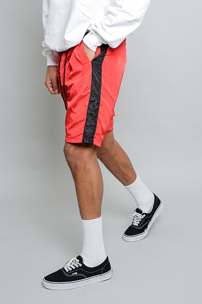Side Striped Windbreaker Shorts