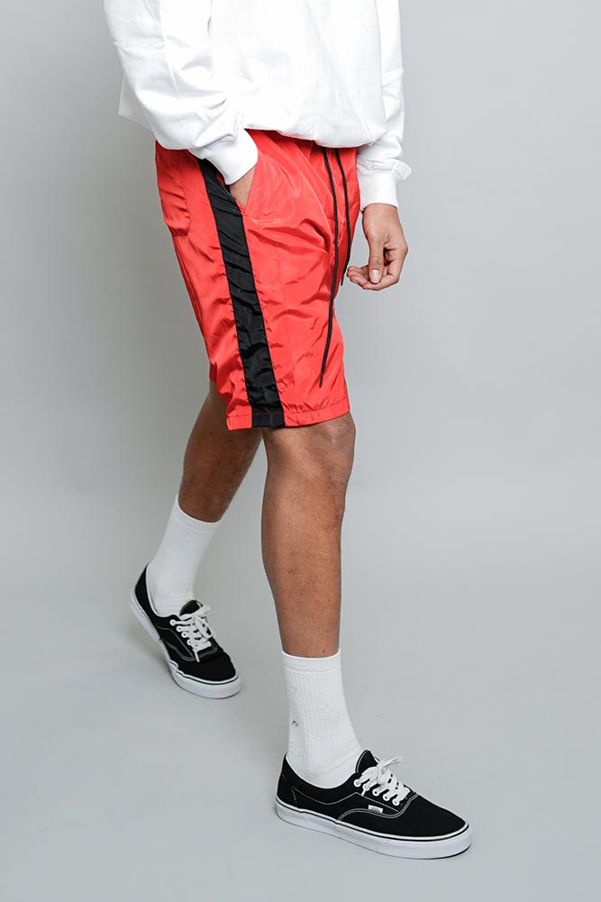 Side Striped Windbreaker Shorts
