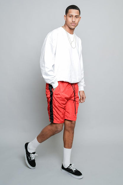 Side Striped Windbreaker Shorts