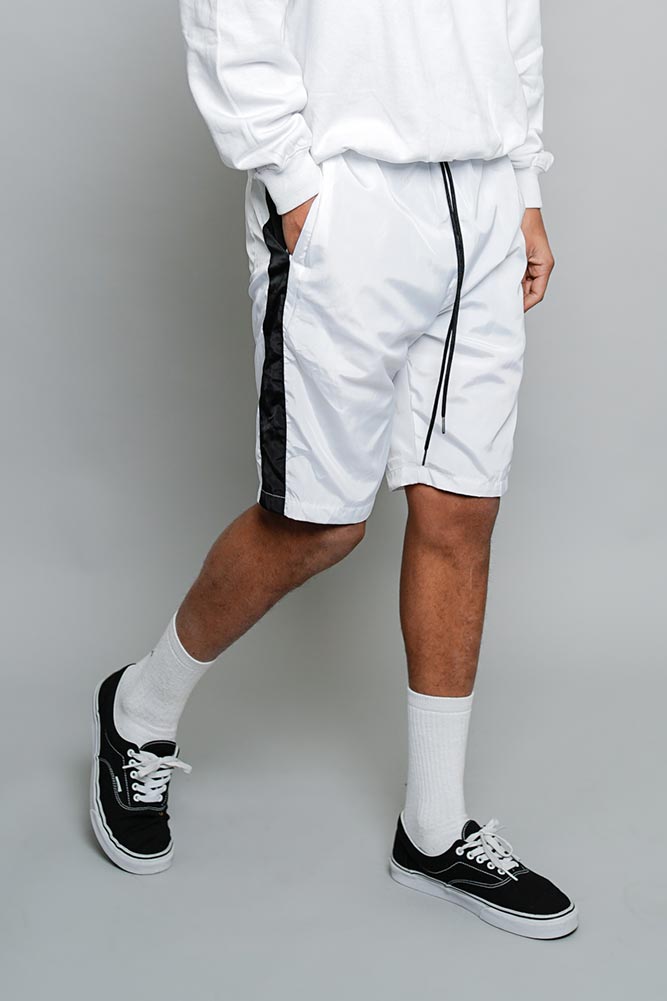 Side Striped Windbreaker Shorts