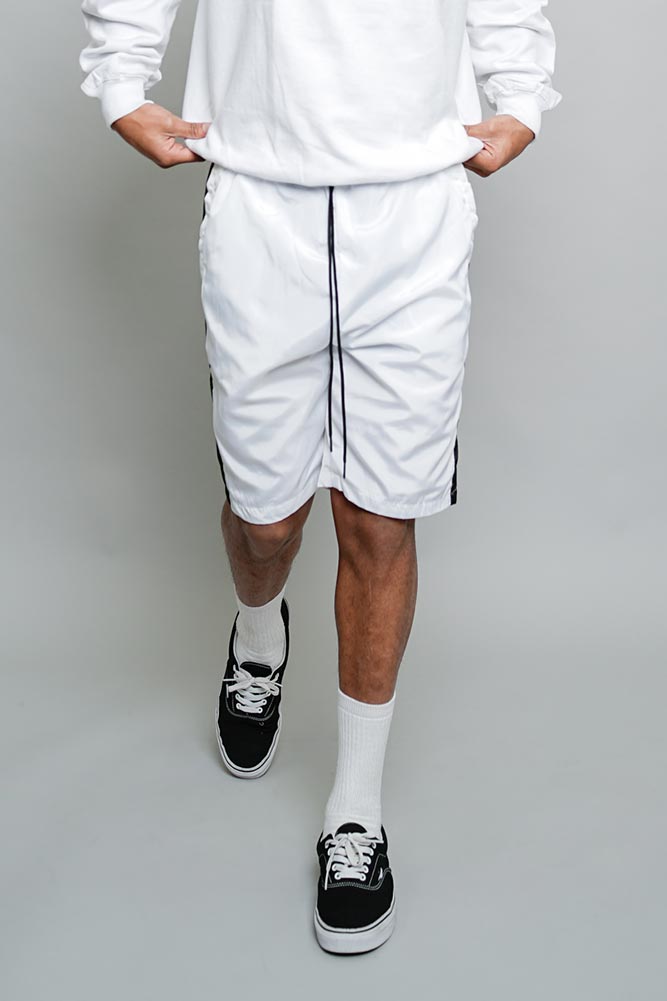 Side Striped Windbreaker Shorts