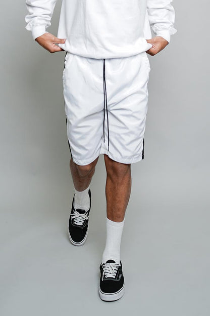Side Striped Windbreaker Shorts