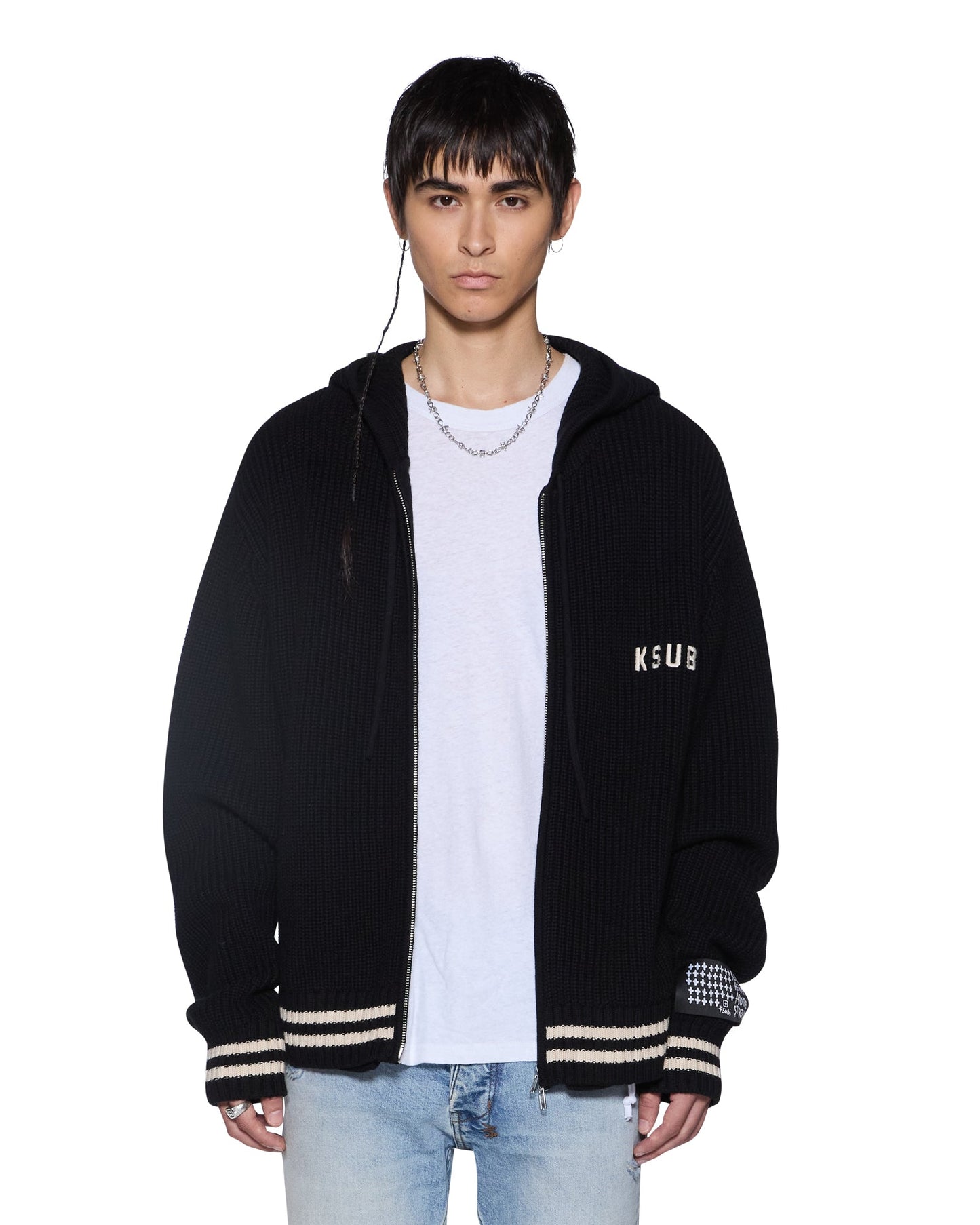 BOXER ZIP KNIT HOODIE MIDNIGHT