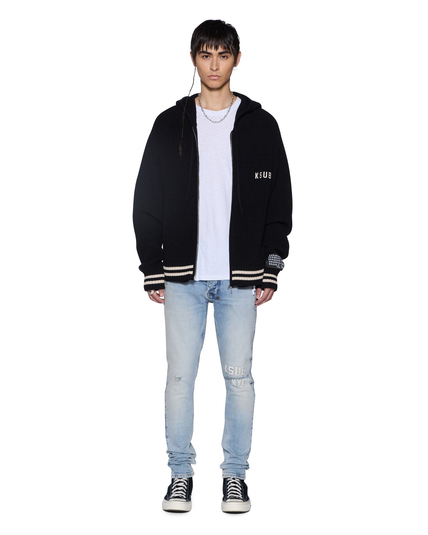 BOXER ZIP KNIT HOODIE MIDNIGHT