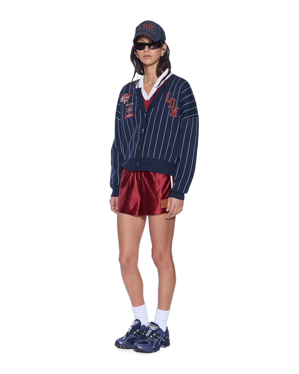 DEAN CARDIGAN NAVY PINSTRIPE