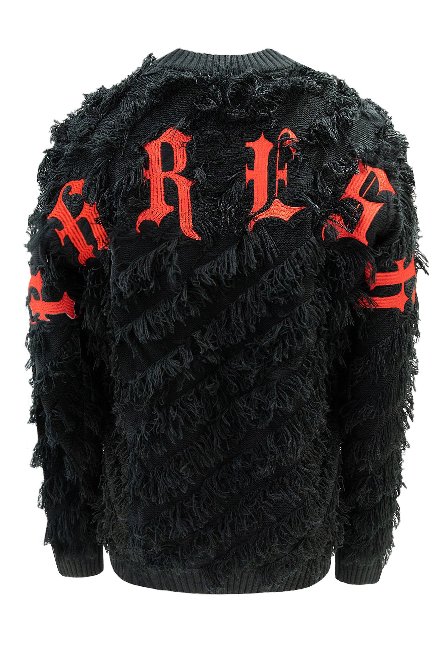 Thread Fringe Embroidered Sweater