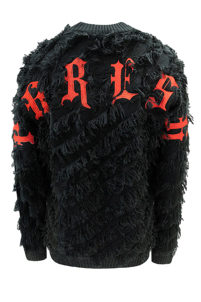 Thread Fringe Embroidered Sweater