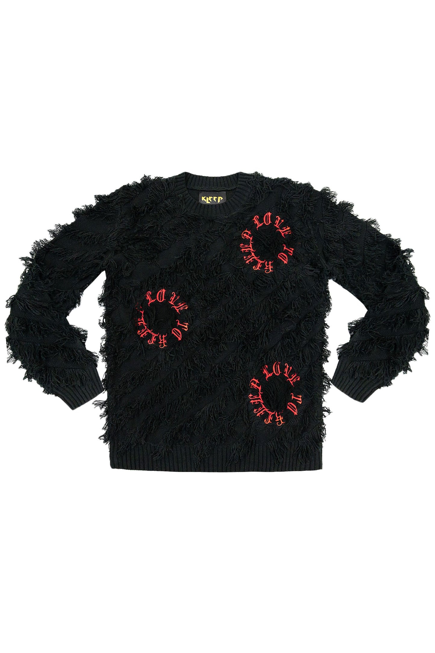 Thread Fringe Embroidered Sweater