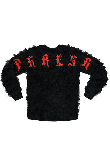 Thread Fringe Embroidered Sweater