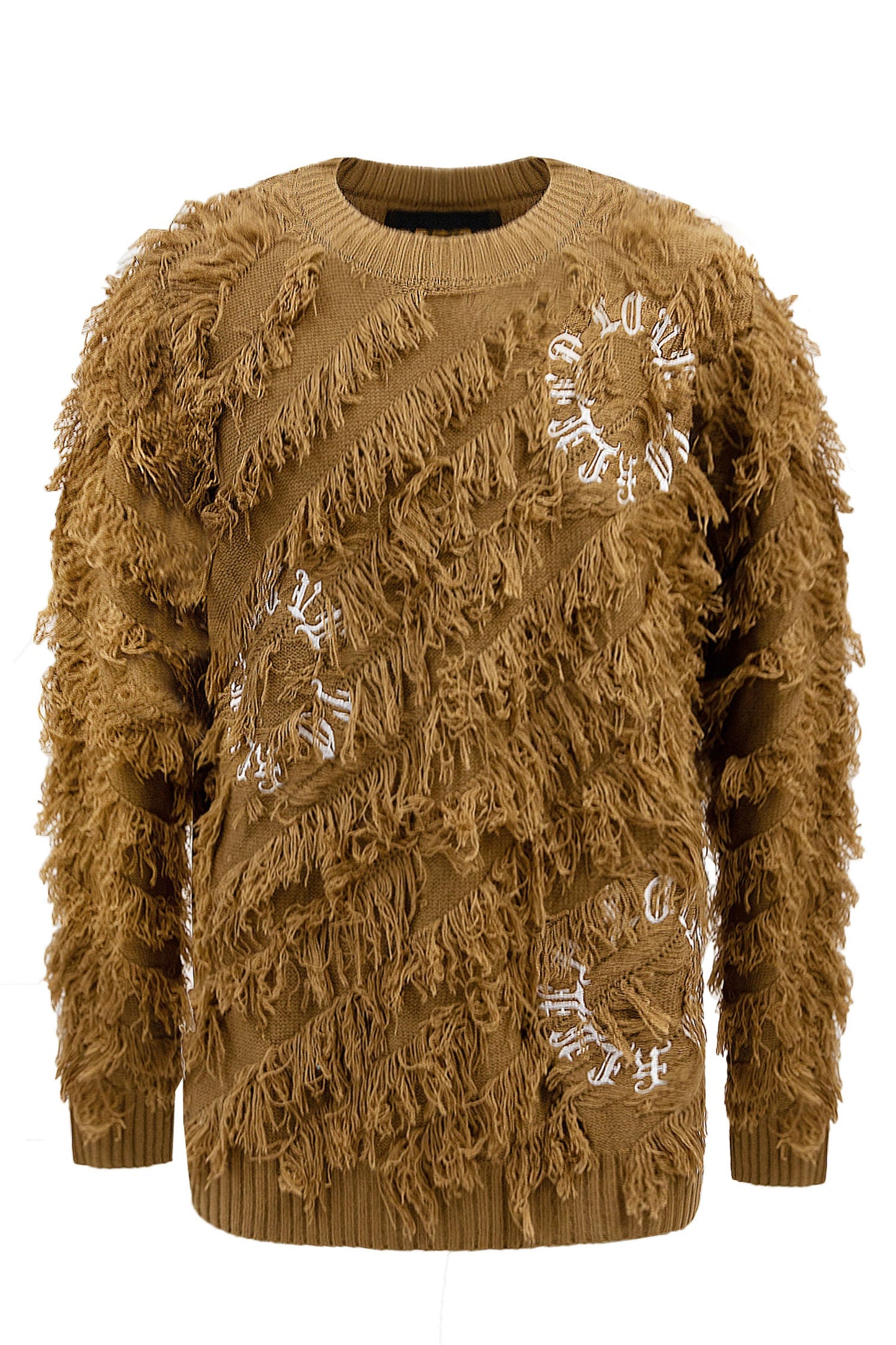 Thread Fringe Embroidered Sweater