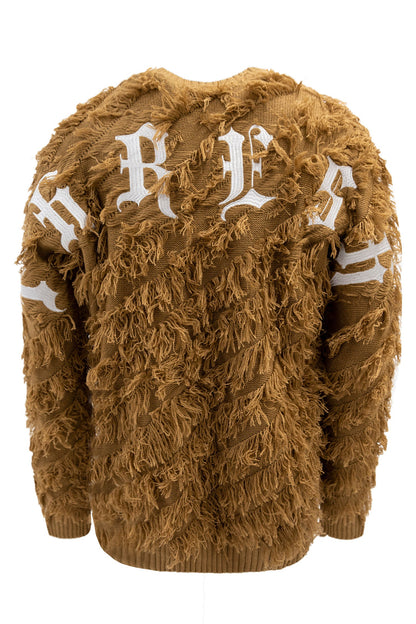 Thread Fringe Embroidered Sweater