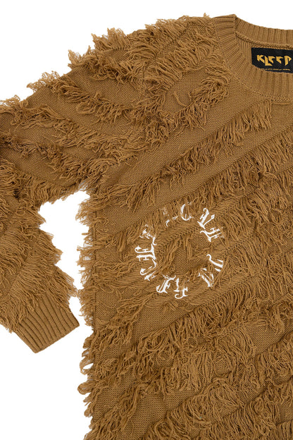 Thread Fringe Embroidered Sweater