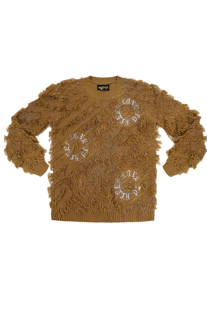 Thread Fringe Embroidered Sweater