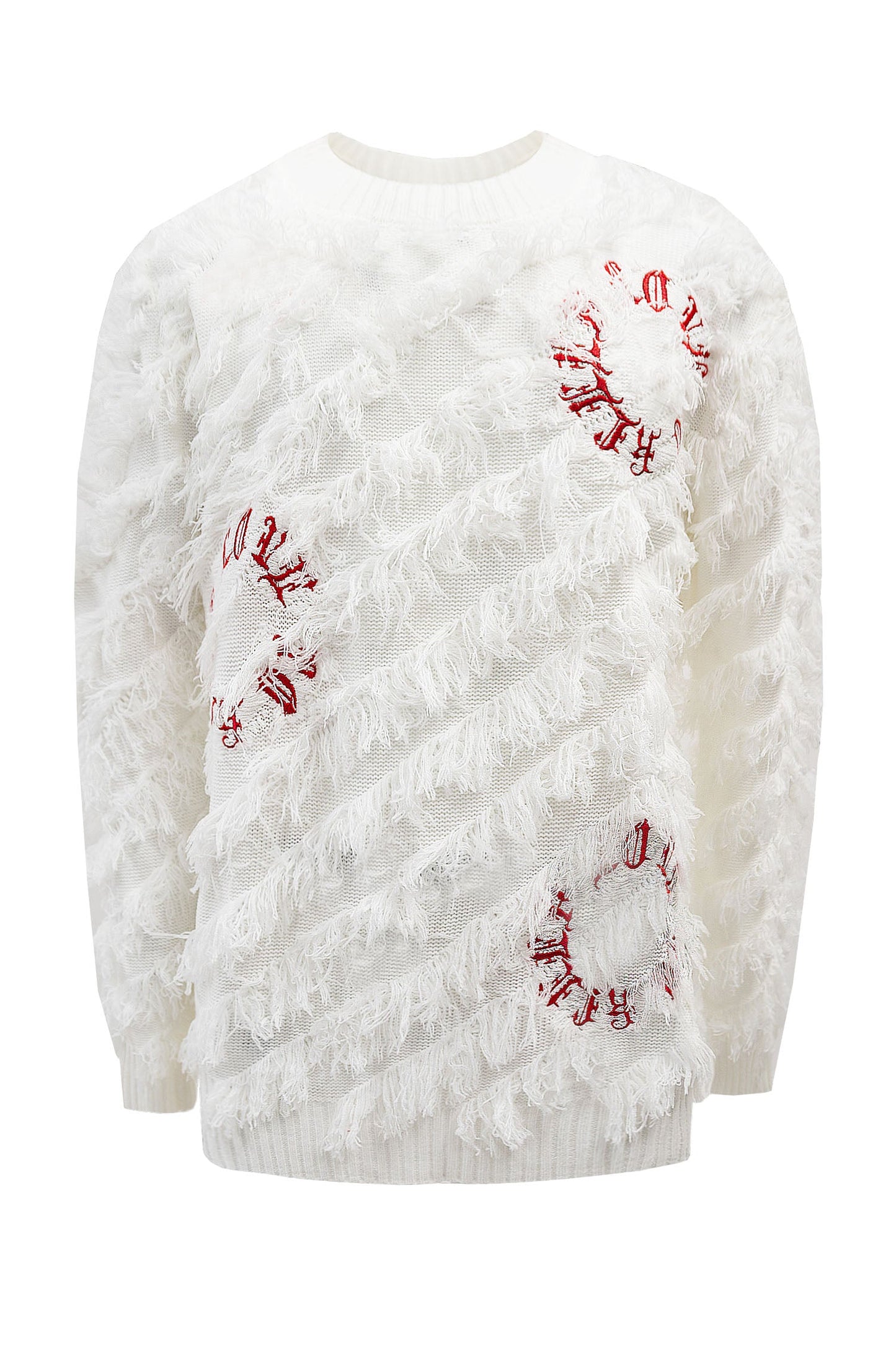 Thread Fringe Embroidered Sweater