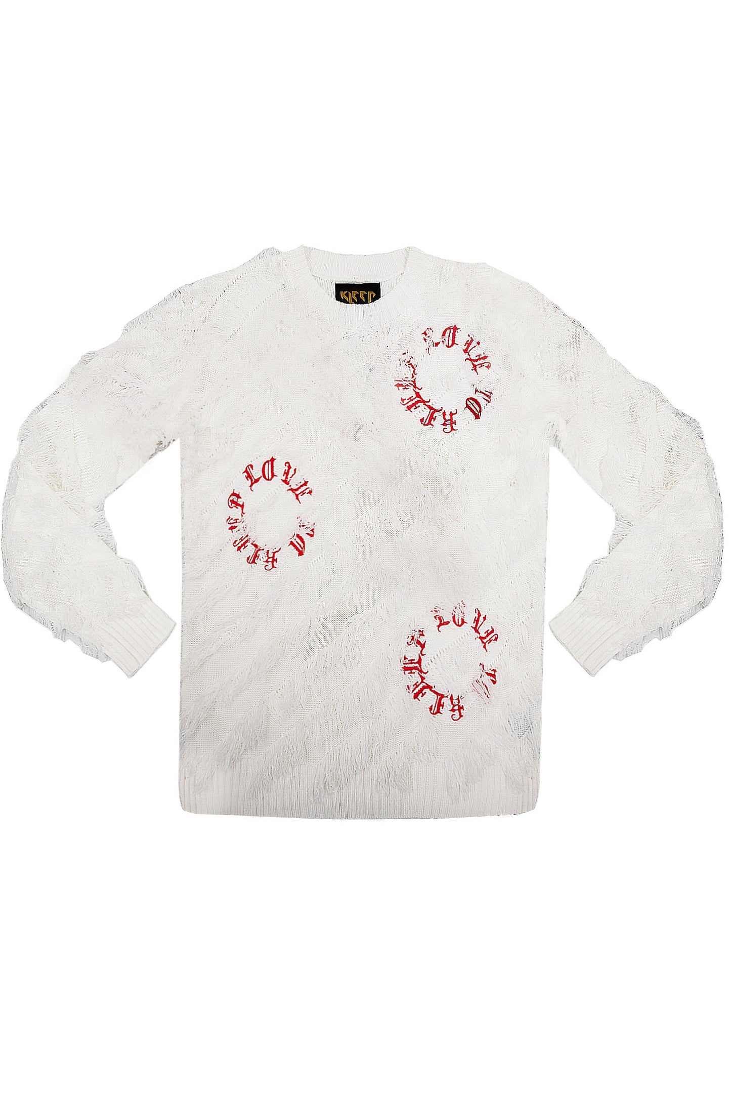 Thread Fringe Embroidered Sweater