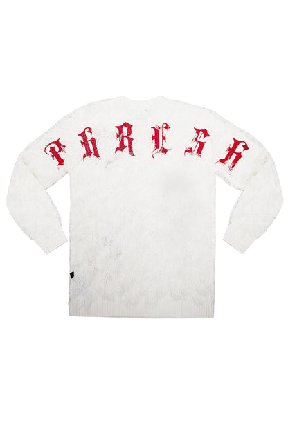 Thread Fringe Embroidered Sweater