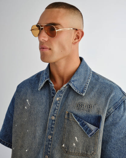 THE MONTANA SUNGLASSES GOLD AMBER