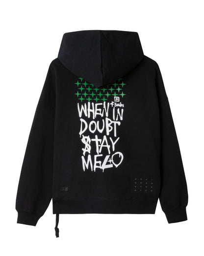 KSUBI X STAYME7O EKCESS HOODIE JET BLACK