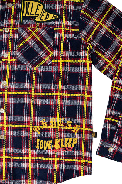 Men's Premium Embroidered Patch Work Heavy Flannel Shirt