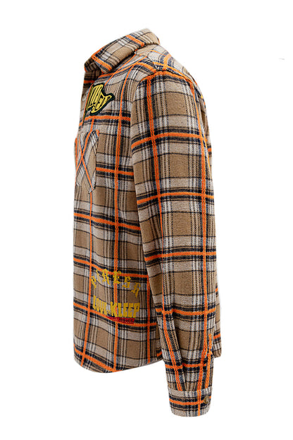 Men's Premium Embroidered Patch Work Heavy Flannel Shirt