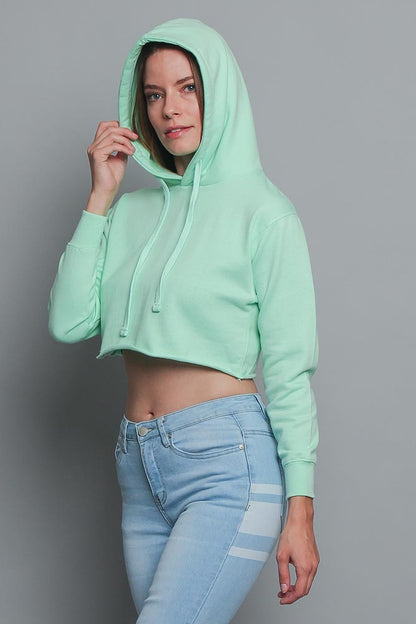 Women's Essential Cropped Long Sleeve Hoodie