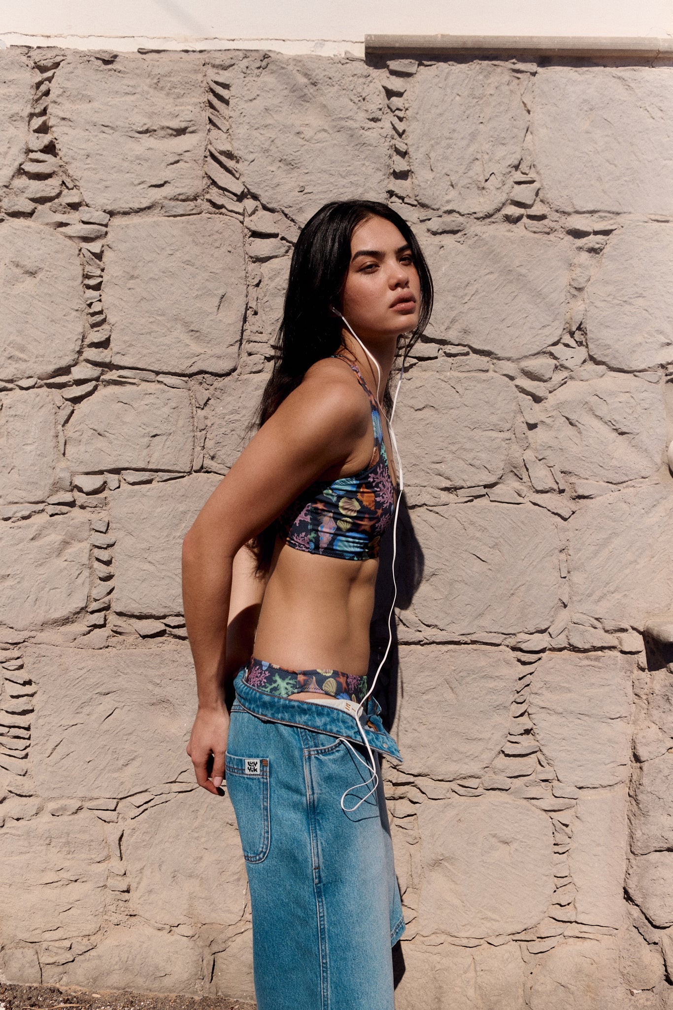 Sol - Denim Long Shorts in Vintage Wash