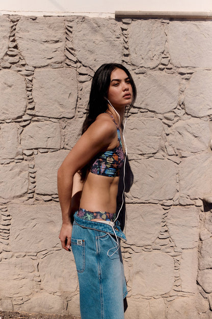 Sol - Denim Long Shorts in Vintage Wash