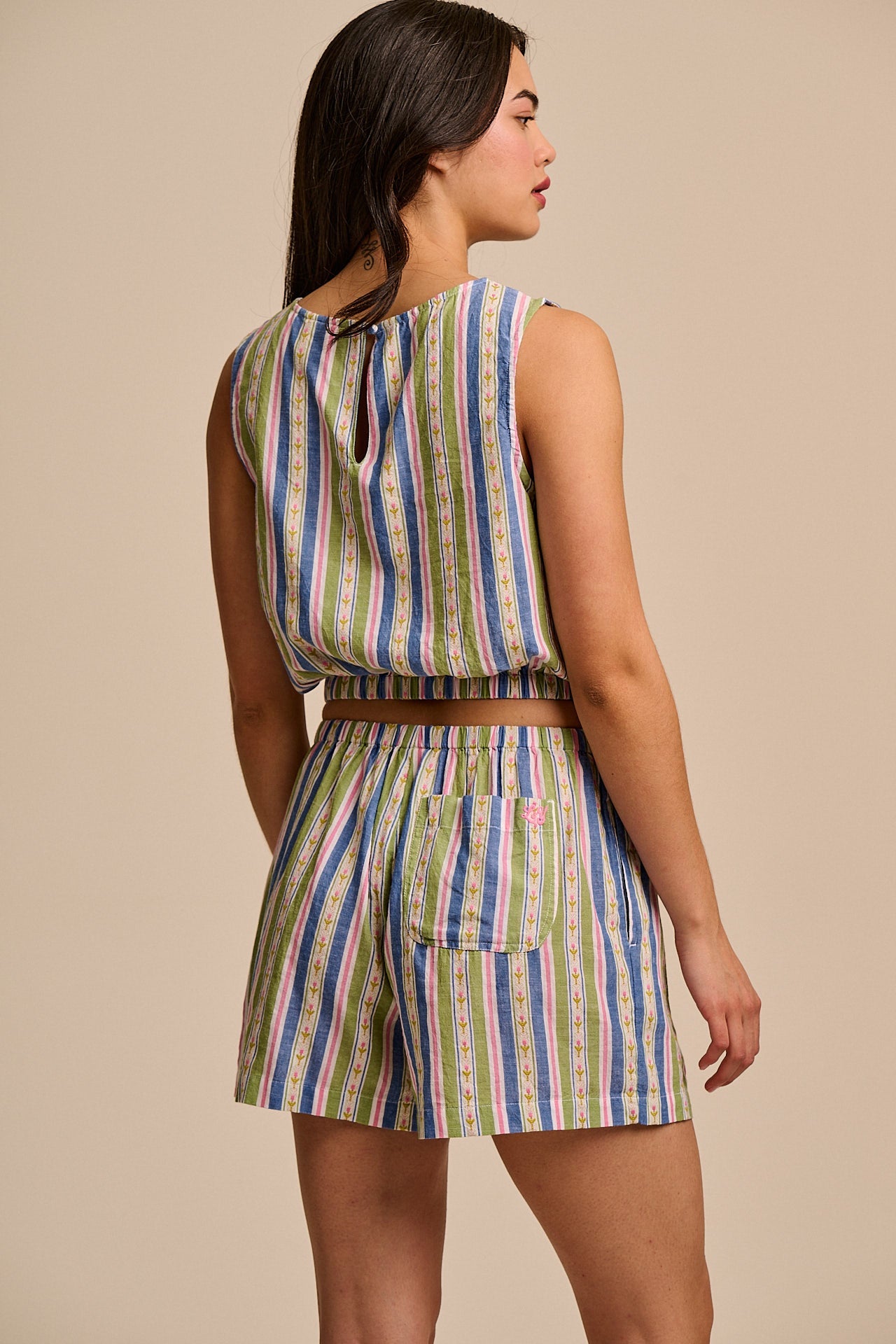 Popan - Cotton Shorts in Tulip Stripe